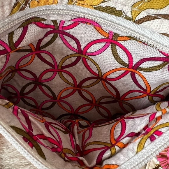 VERA BRADLEY Tea Garden Zipper Hipster Crossbody 2012 Cream Pink Orange Floral - Picture 10 of 16